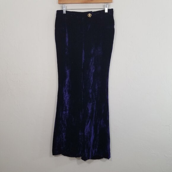 Roberto Cavalli Silk/Viscose Purple Velvet Pants Size 40 - Picture 1 of 11